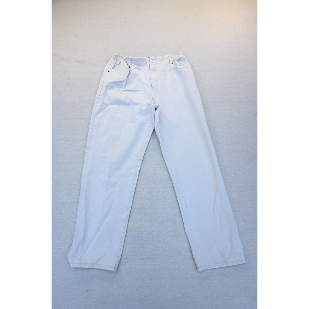 Blassport Vintage Womens 12 Average 100% Cotton High Waist Trouser White Classic